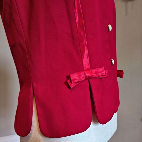 Vintage 90s Warren Red Vest, Satin Bow, Twee Academia, Size 6P - Picture 4 of 6